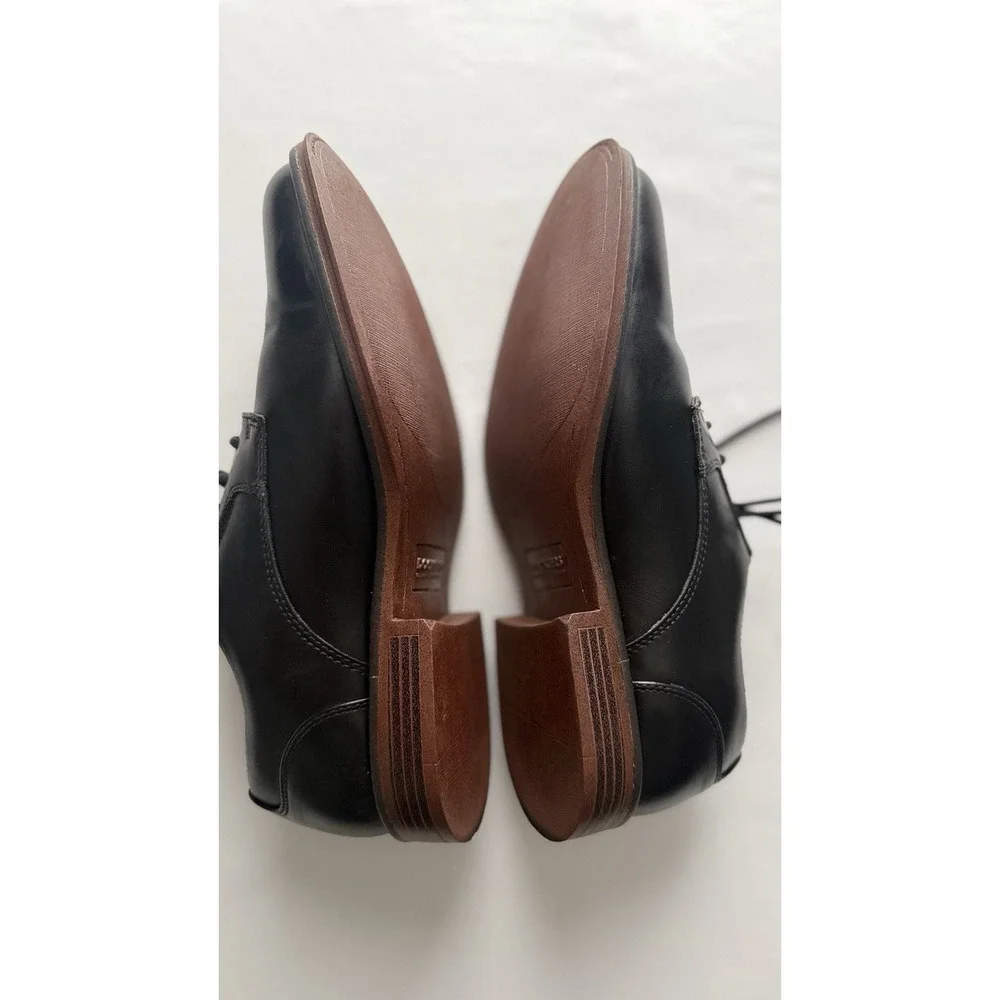 Men's Shoes Size 8 M Black Leather Model #79224715 Gently Used-Dockers Good Cond